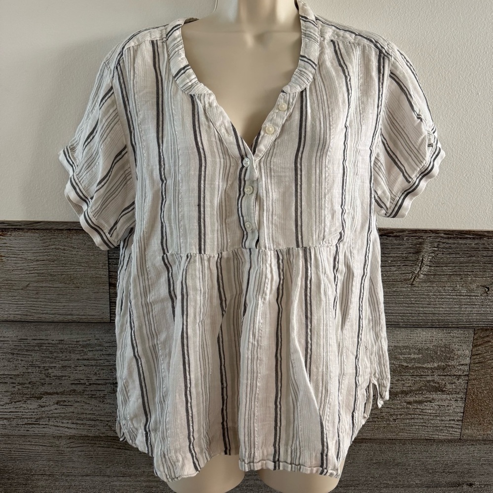 Lucky Brand Stripe Popover Top Size Large (L1)